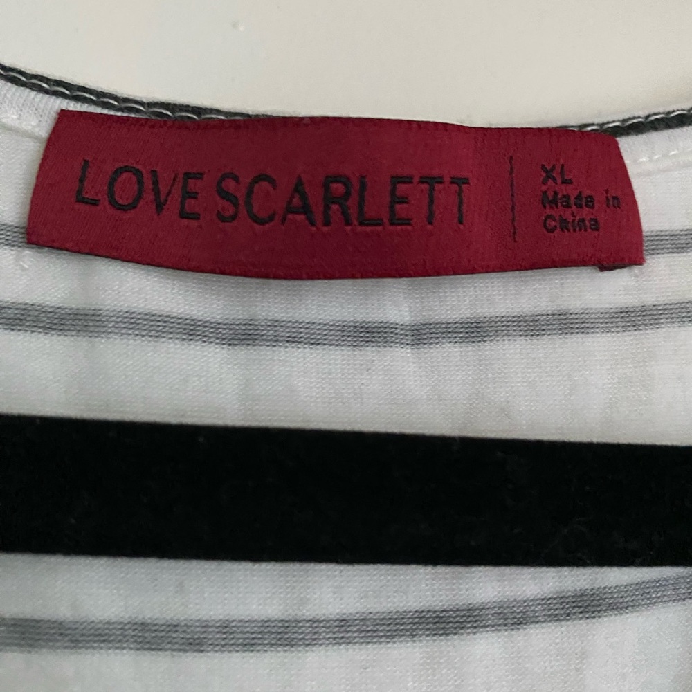 Scarlett Black and White Striped Button-Down Blouse Size XL - Picture 5 of 9